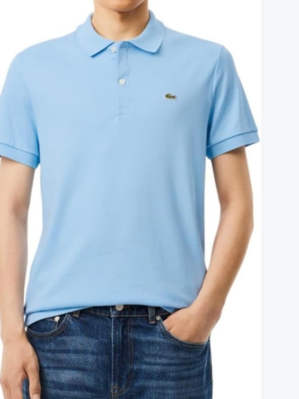 Lacoste Men’s Light Blue Classic Pique Polo Shirt 100% Coton